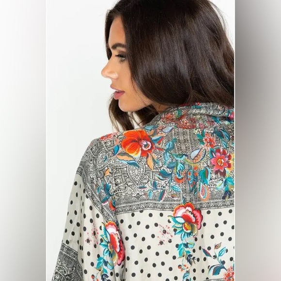 Johnny Was Ellamo embroidered floral silk mixed print cardigan size xs - Picture 4 of 9